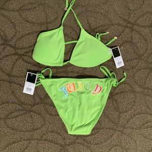 Juicy couture Terry string bikini extra large lime green new with tags